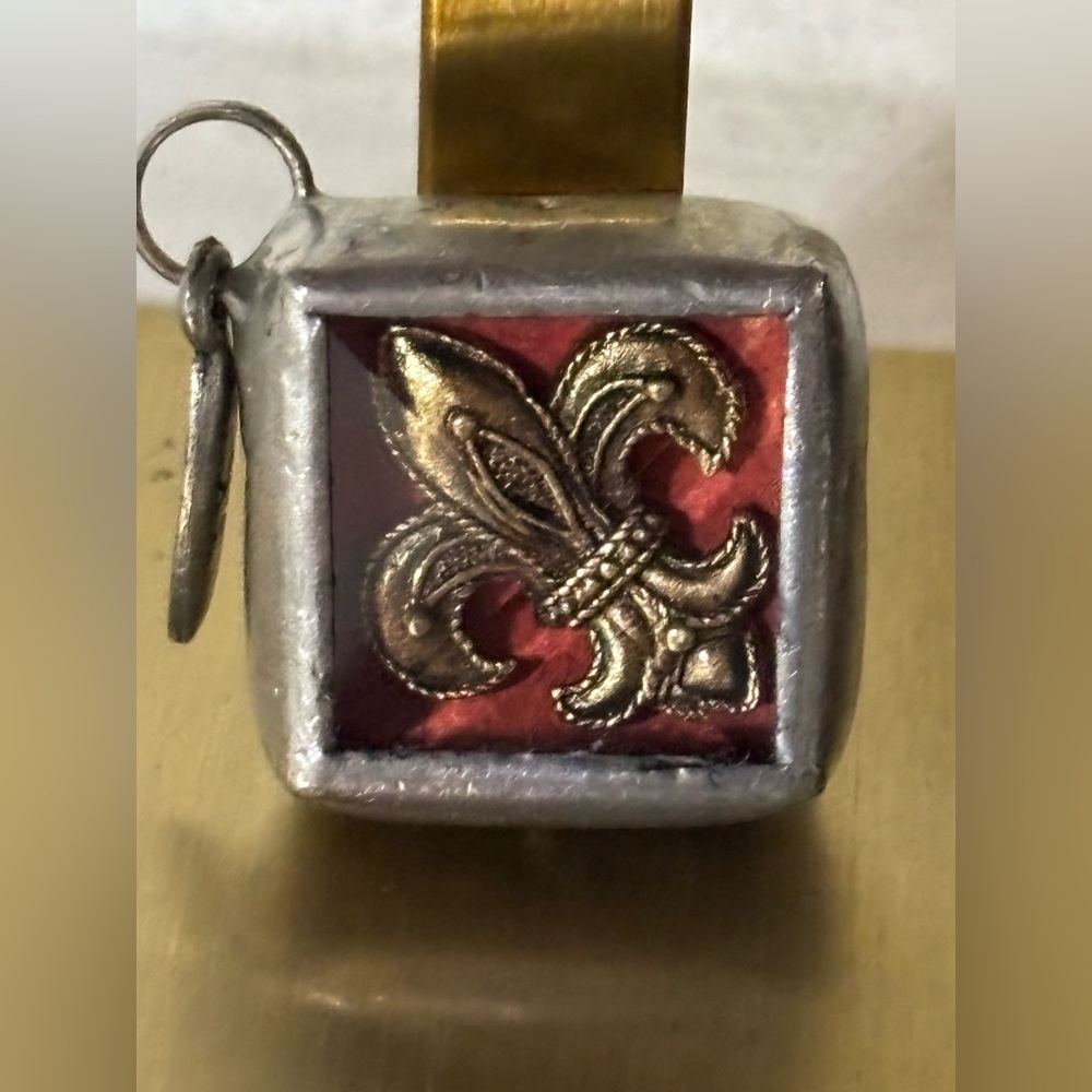 Jewel Kade Silver and Gold Fleur-de-Lis Reversible Pendant